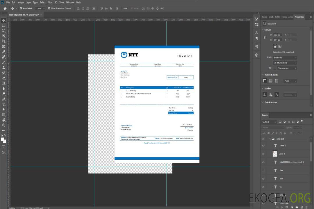 Modèle de facture NTT aux États , Unis template Modèle de facture NTT aux États , Unis template